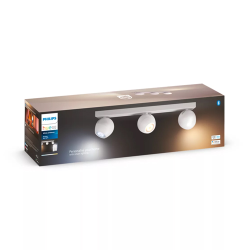 Philips Hue GU10 Buckram White Ambiance Opbouwspot 3-Spots Wit & Dimmer Switch