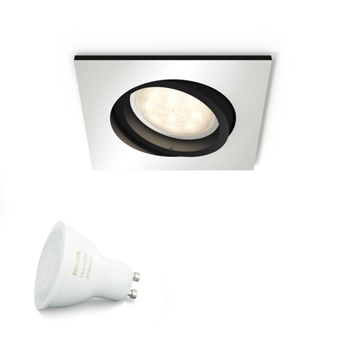 Philips Hue Milliskin Inbouwspot Aluminium Vierkant