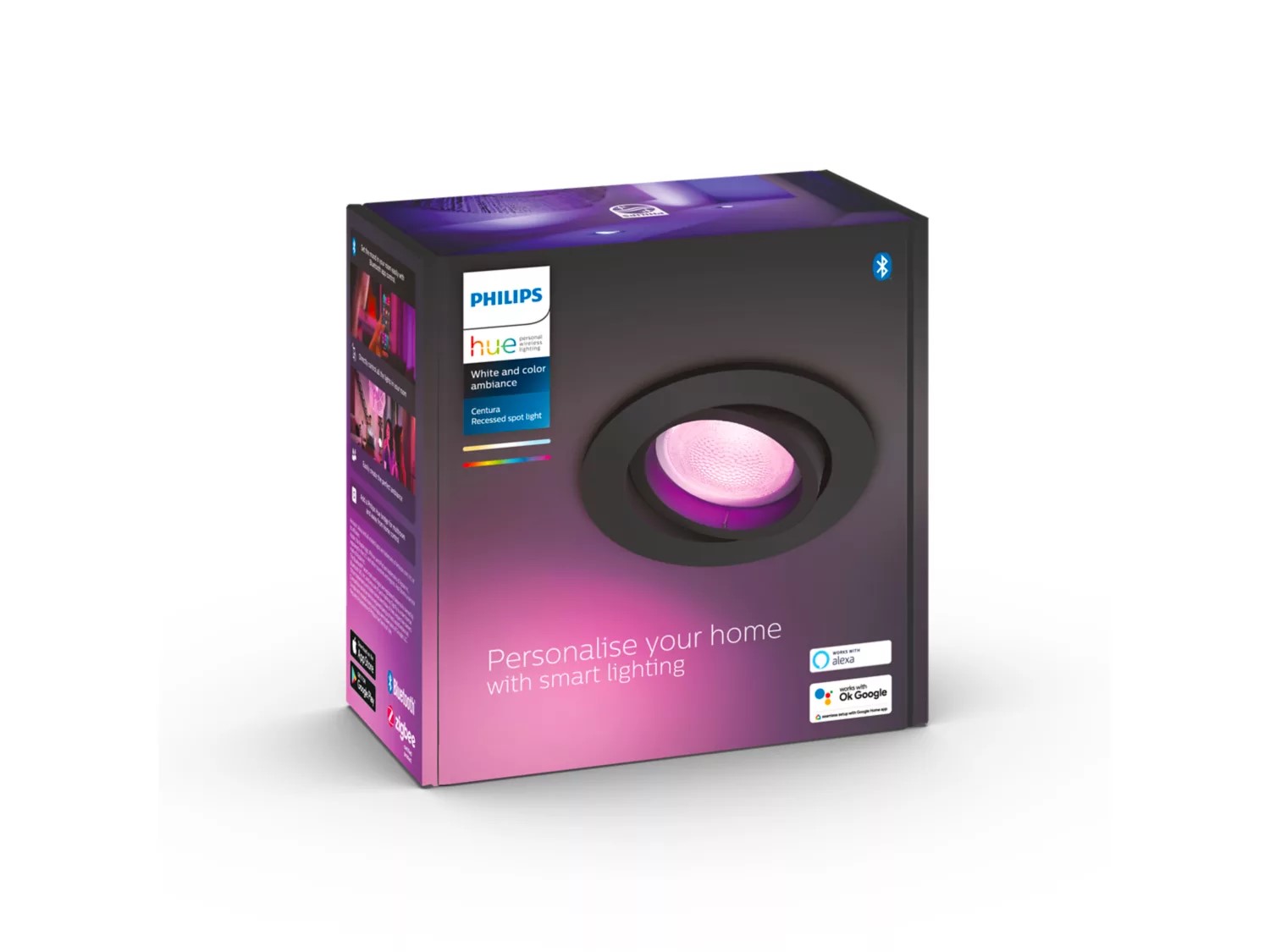 Philips Hue Centura Rond Inbouwspot zwart 1x5.7W