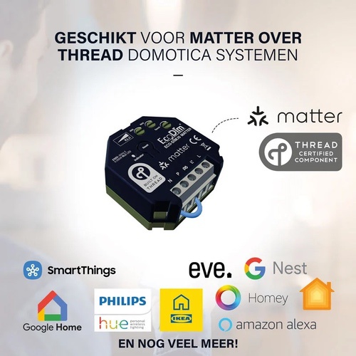 EcoDim Matter inbouwdimmer 250W fase afsnijding