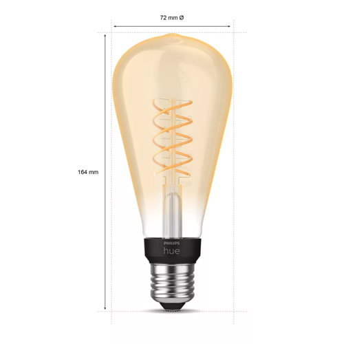 Philips Hue E27 Filament Lamp White Edison XL