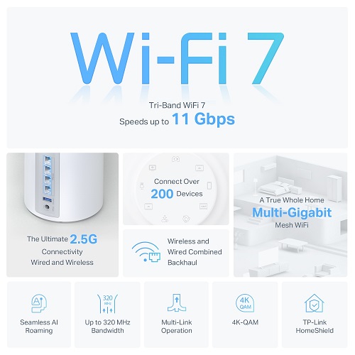 TP-Link Deco BE65 Mesh WiFi 7 9300 Mbps 2 Pack