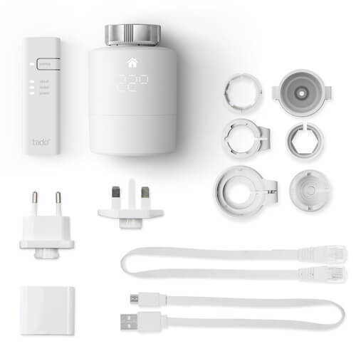 Tado Starter Kit Smart Radiator Thermostat V3+ inhoud verpakking