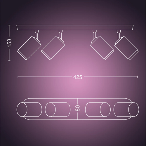 Philips Hue Fugato inbouwspot 4 spots