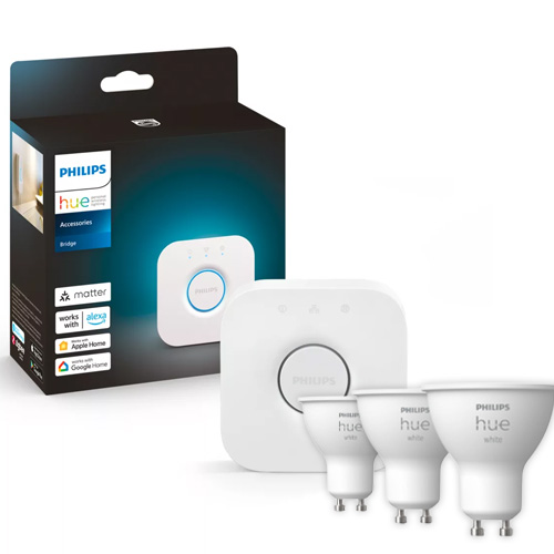 Philips Hue GU10 Starterpack White 3-Pack + Bridge