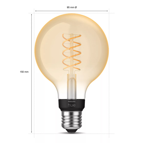 Philips Hue E27 Filament Lamp Globe Warmwit