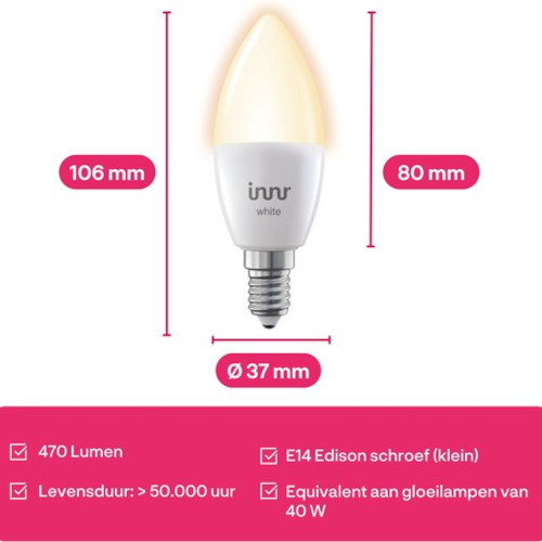 Innr E14 Kaarslamp Warm tot Koel Wit