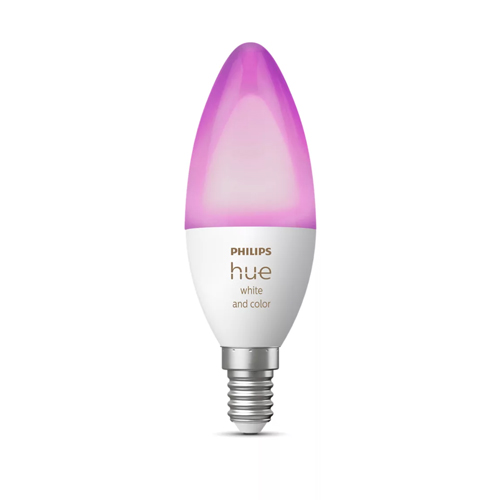 Philips Hue White and Color Ambiance E14 single bulb packaging