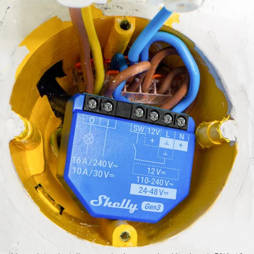 Shelly 1 Gen3 Wifi/Bluetooth Relais Schakelaar