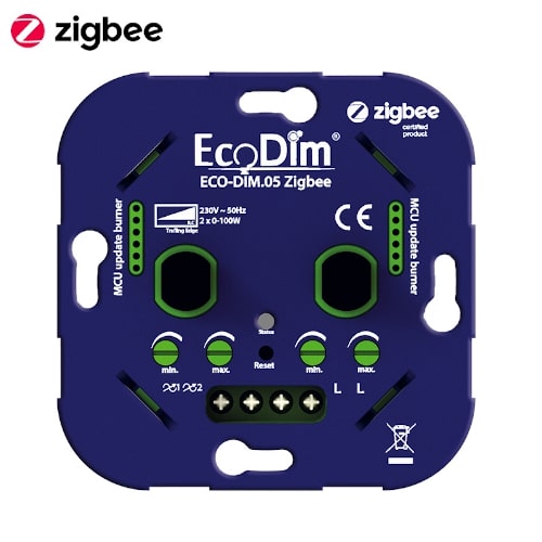 EcoDim Dubbele dimmer Zigbee 2x100W