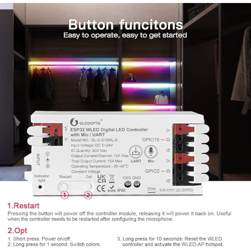 Gledopto WLED Digitale LED-Controller 