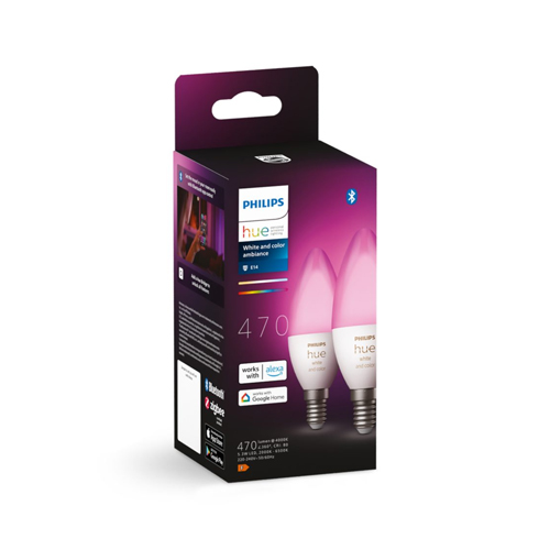 Philips Hue E14 White Color Ambiance Lamp Duopack