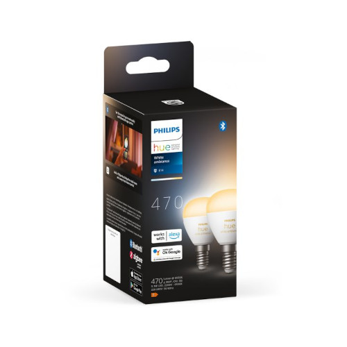 Philips Hue E14 White Ambiance Lamp Kogellamp 2-Pack