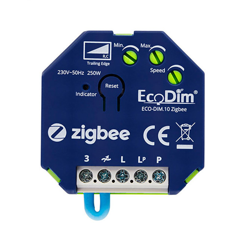 EcoDim Zigbee inbouwdimmer 250W fase afsnijding