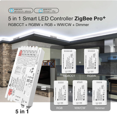 Gledopto 5 in 1 RGBW+CCT Zigbee LED controller Pro Plus