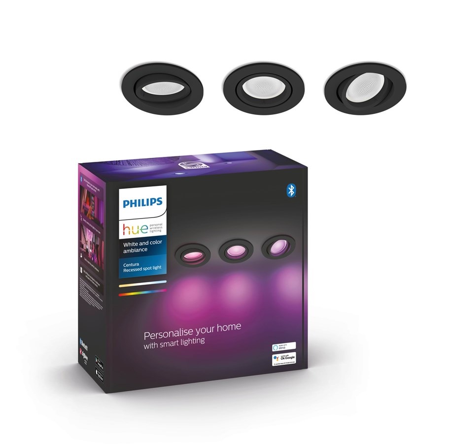 Philips Hue Centura Rond Inbouwspot zwart 1x5.7W