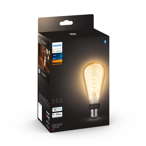 Philips Hue E27 Filament Lamp White Edison XL