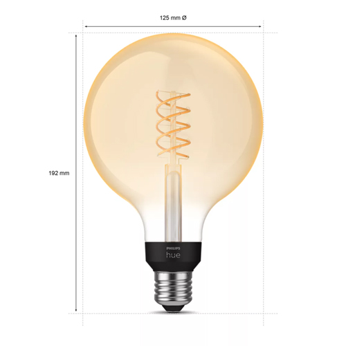 Philips Hue E27 Filament lamp Globe White XL