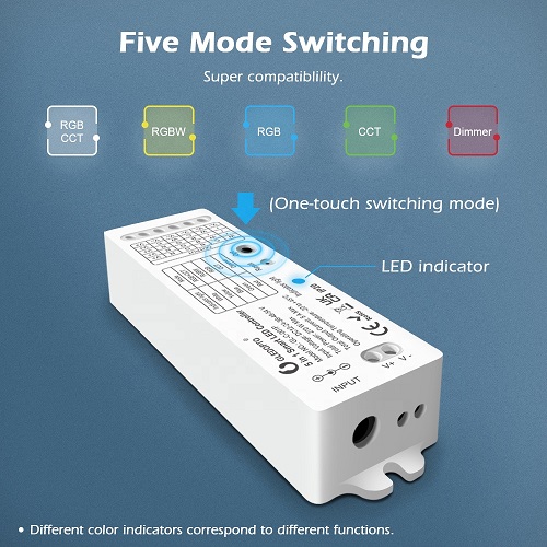 Gledopto 5 in 1 RGBW+CCT Zigbee LED controller max