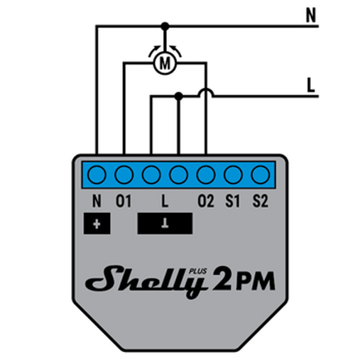 Shelly Plus 2PM aansluitschema