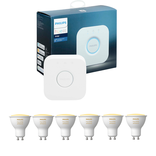 Philips Hue GU10 Starterpack White Ambiance 6-pack + Bridge