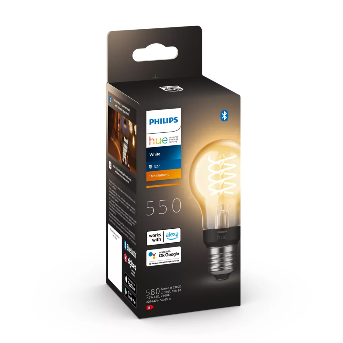 Philips Hue E27 Filament Lamp White Standaard