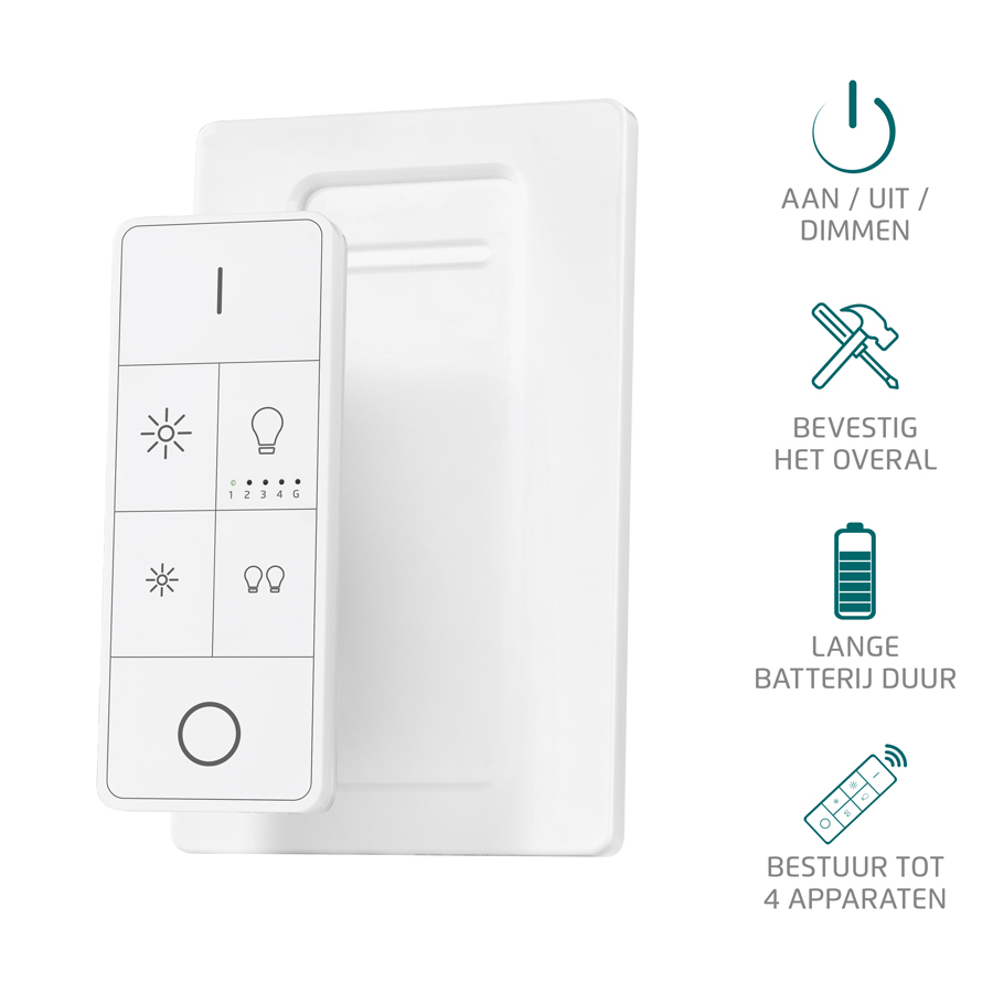 KlikAanKlikUit Afstandsbediening met Muurbevestiging 433Mhz