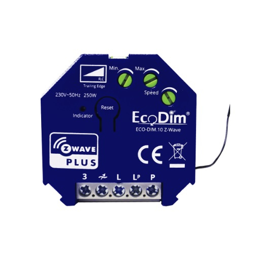 EcoDim Z-wave Plus inbouwdimmer 250W fase afsnijding